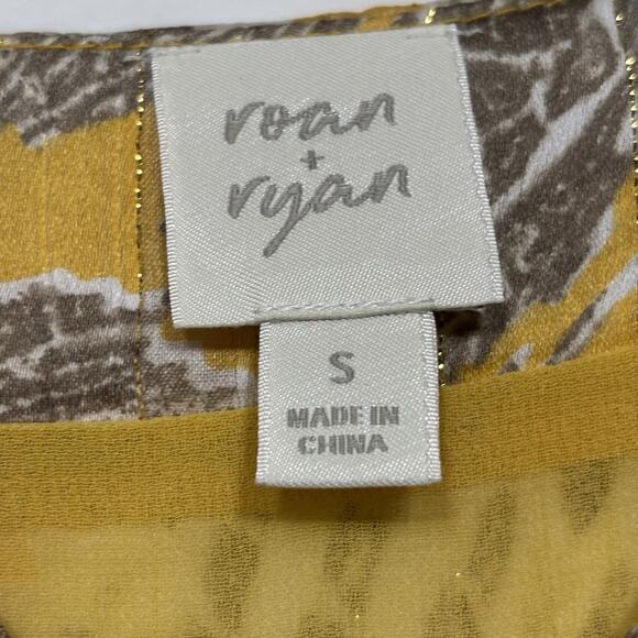 Roan Ryan Silky Lined Spaghetti Tank Top Artsy Geometric Statement Y2K Small - Picture 3 of 6